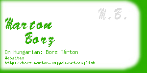 marton borz business card