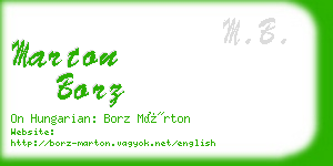 marton borz business card